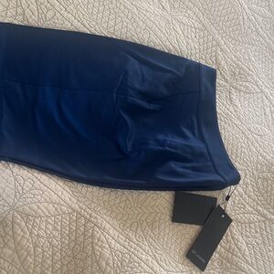 St. John Deep Navy Straight-Leg Knit Pants